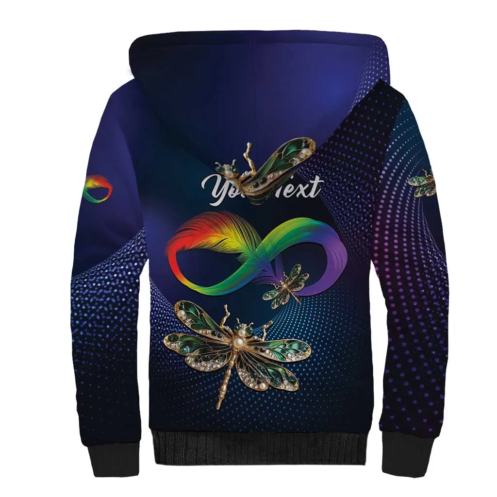 Personalized As Long As I Breathe You'll Be Remembered Sherpa Hoodie Luxury Dragonfly - Feather Infinity LT01