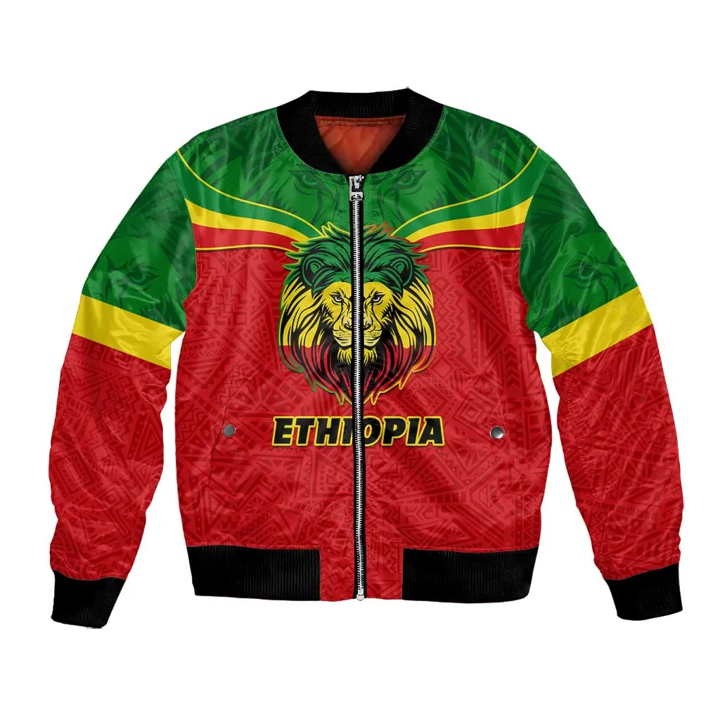 Personalized Ethiopia Bomber Jacket with Lion of Judah Flag Style - Special Version LT01