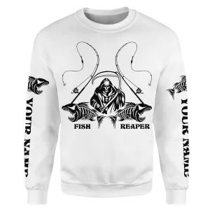 Personalized Fish reaper Fishing fish skeleton Custom name fishing shirts jerseys | Sweatshirt - NPQ877