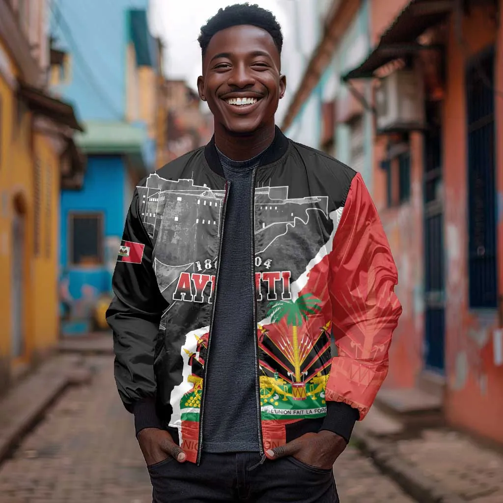 Personalized Haiti First Black Republic 1804 Bomber Jacket Ayiti Citadel Laferriere LT7