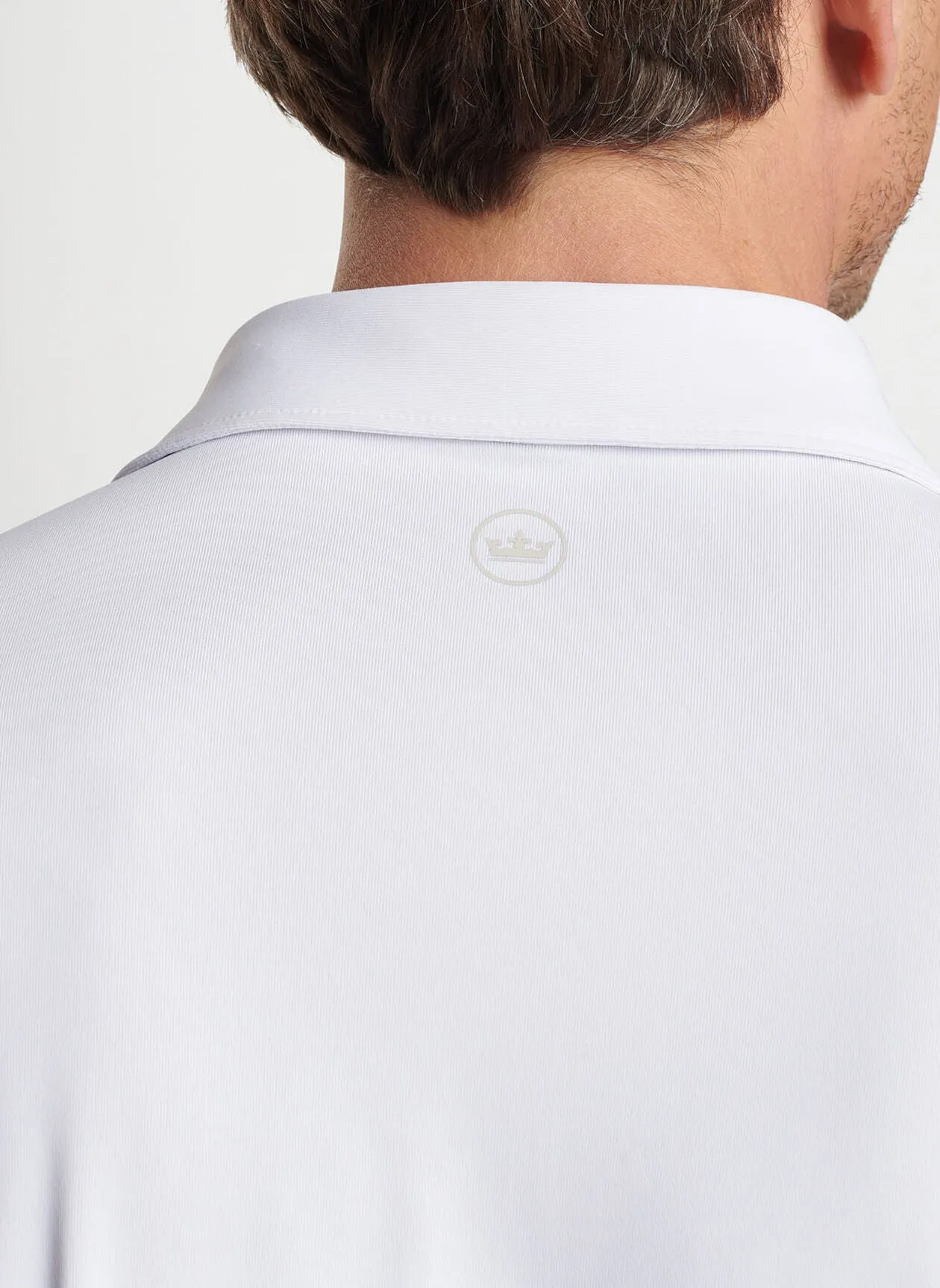 Peter Millar Mens Tailored Fit Holland Performance Jersey Polo - WHITE