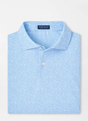Peter Millar Mens Tailored Fit Infusions Performance Jersey Polo - BLUE FROST
