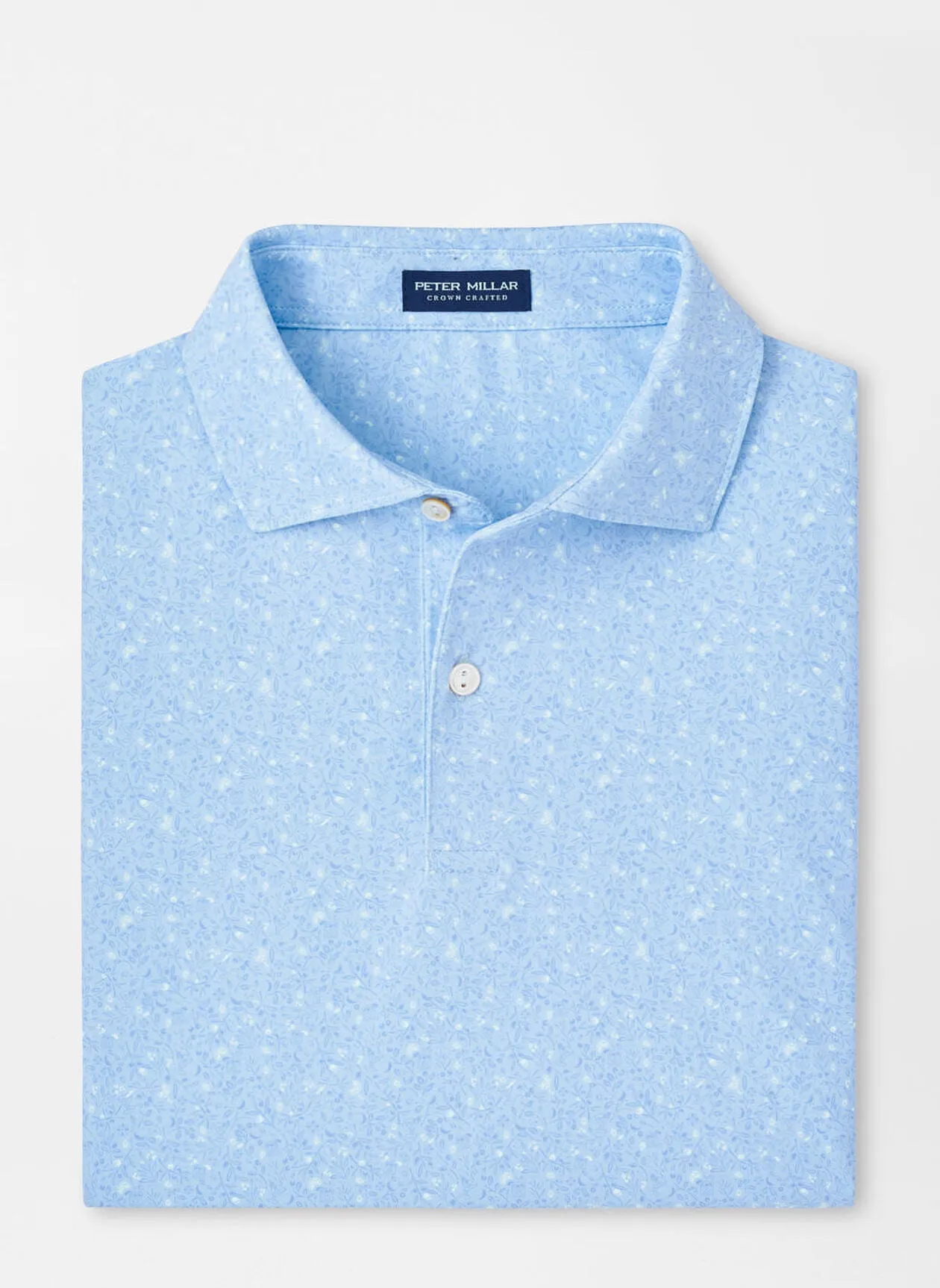 Peter Millar Mens Tailored Fit Infusions Performance Jersey Polo - BLUE FROST
