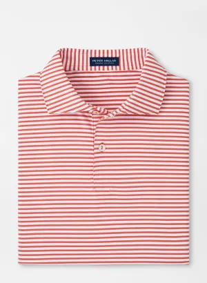Peter Millar Mens Tailored Fit Sawyer Performance Jersey Polo - Edwin Spread Coll - SCARLET LILY