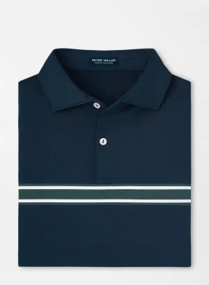 Peter Millar Mens Tailored Fit Vernon Performance Jersey Polo - Edwin Spread Coll - NAVY