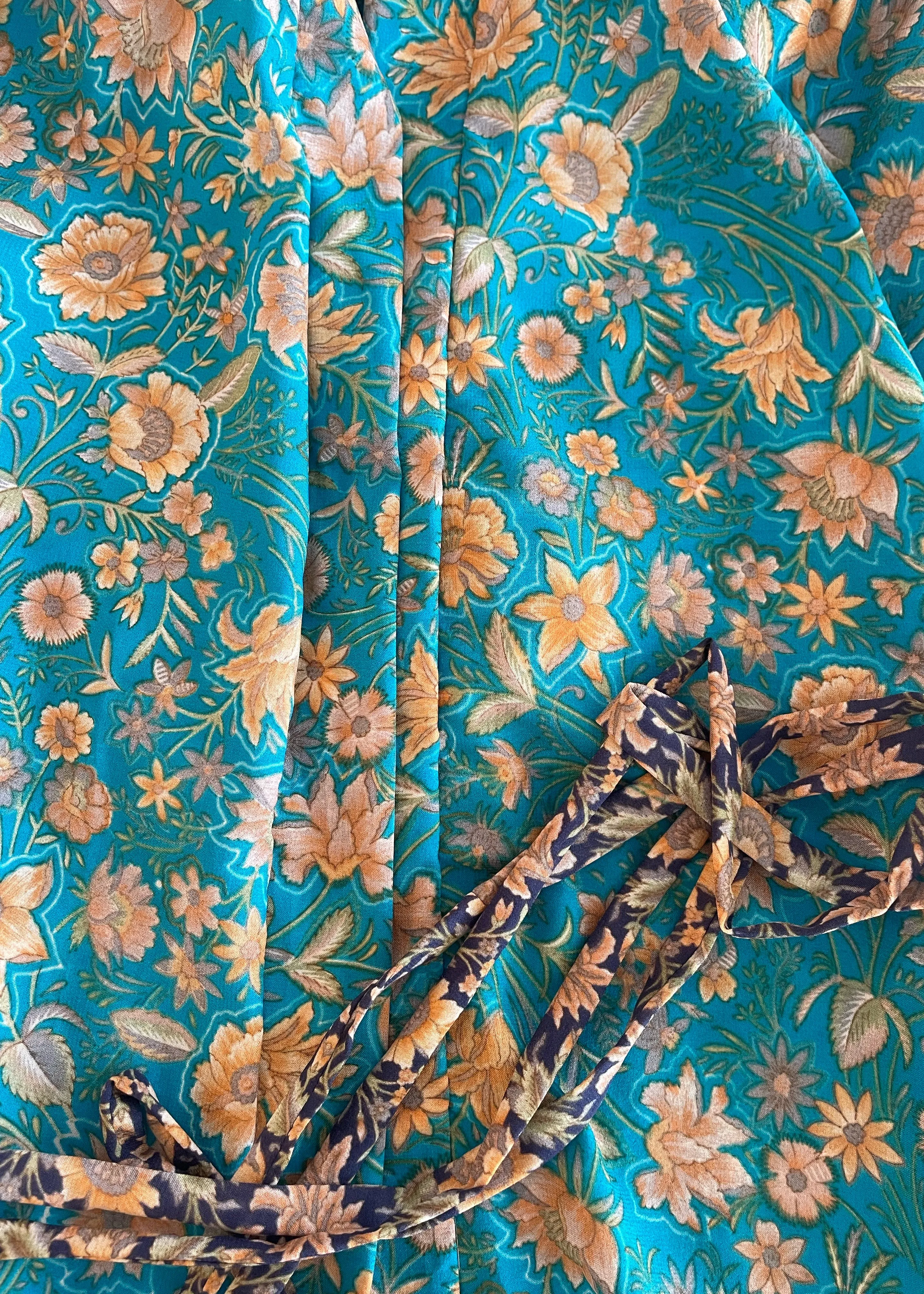 Pilea Silk Wrap Kimono Top ~ Jewel