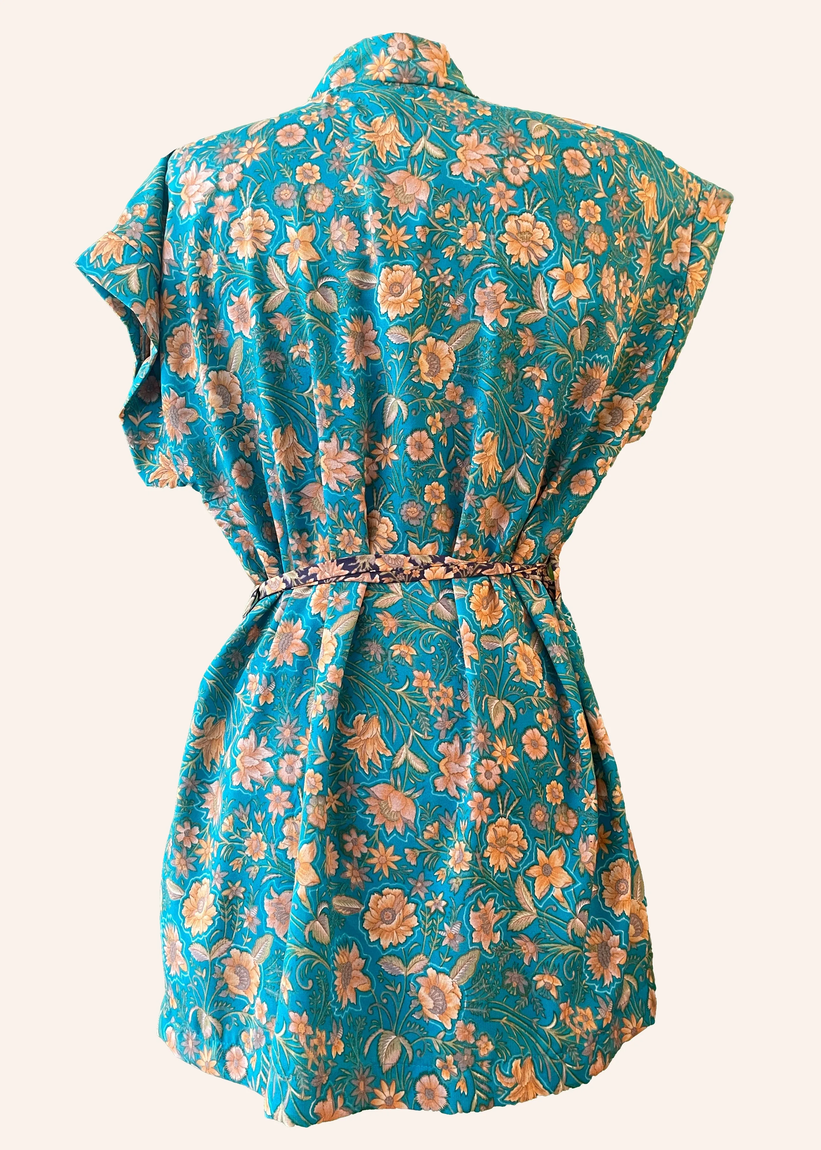 Pilea Silk Wrap Kimono Top ~ Jewel