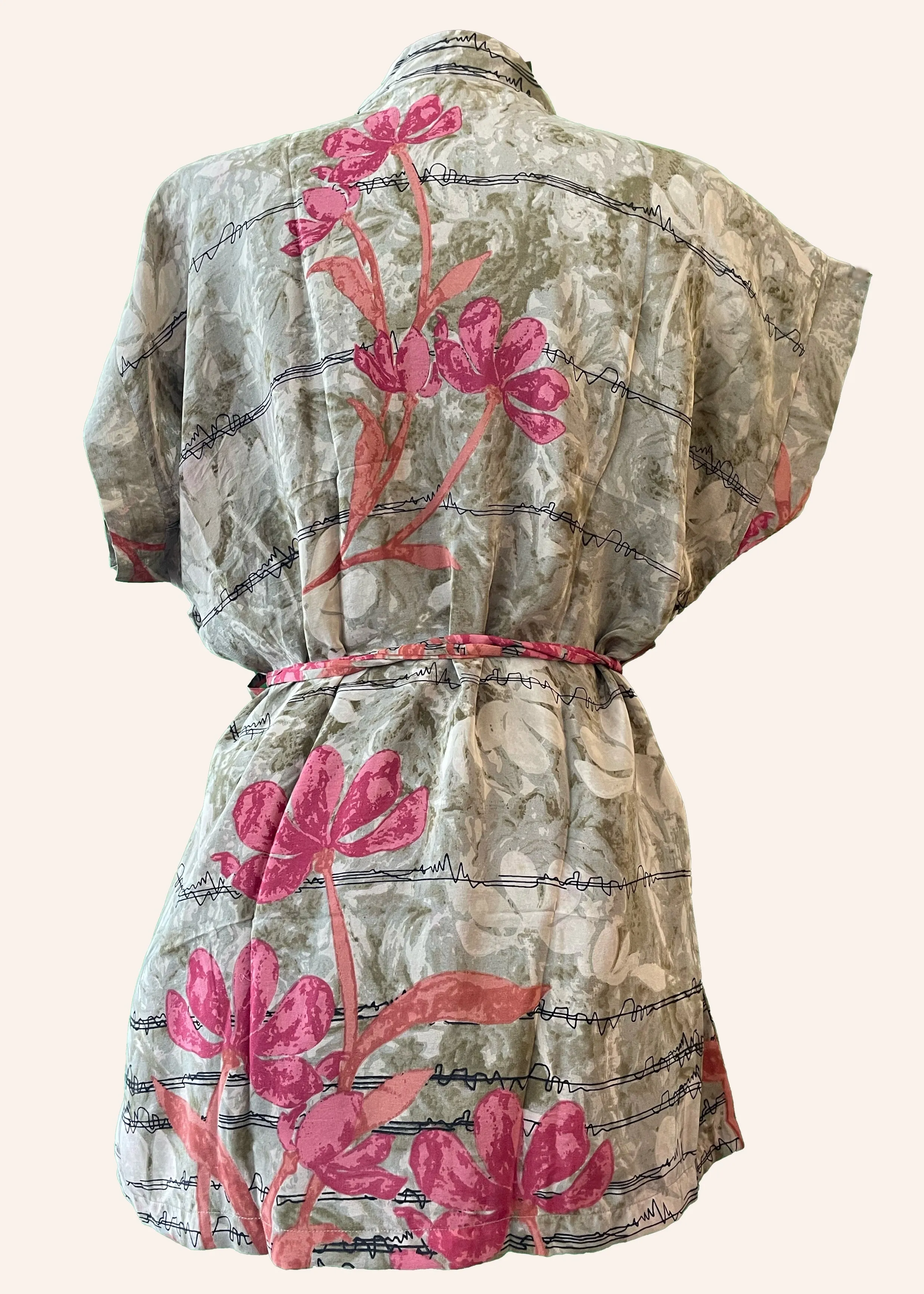 Pilea Silk Wrap Kimono Top ~ Moonstruck