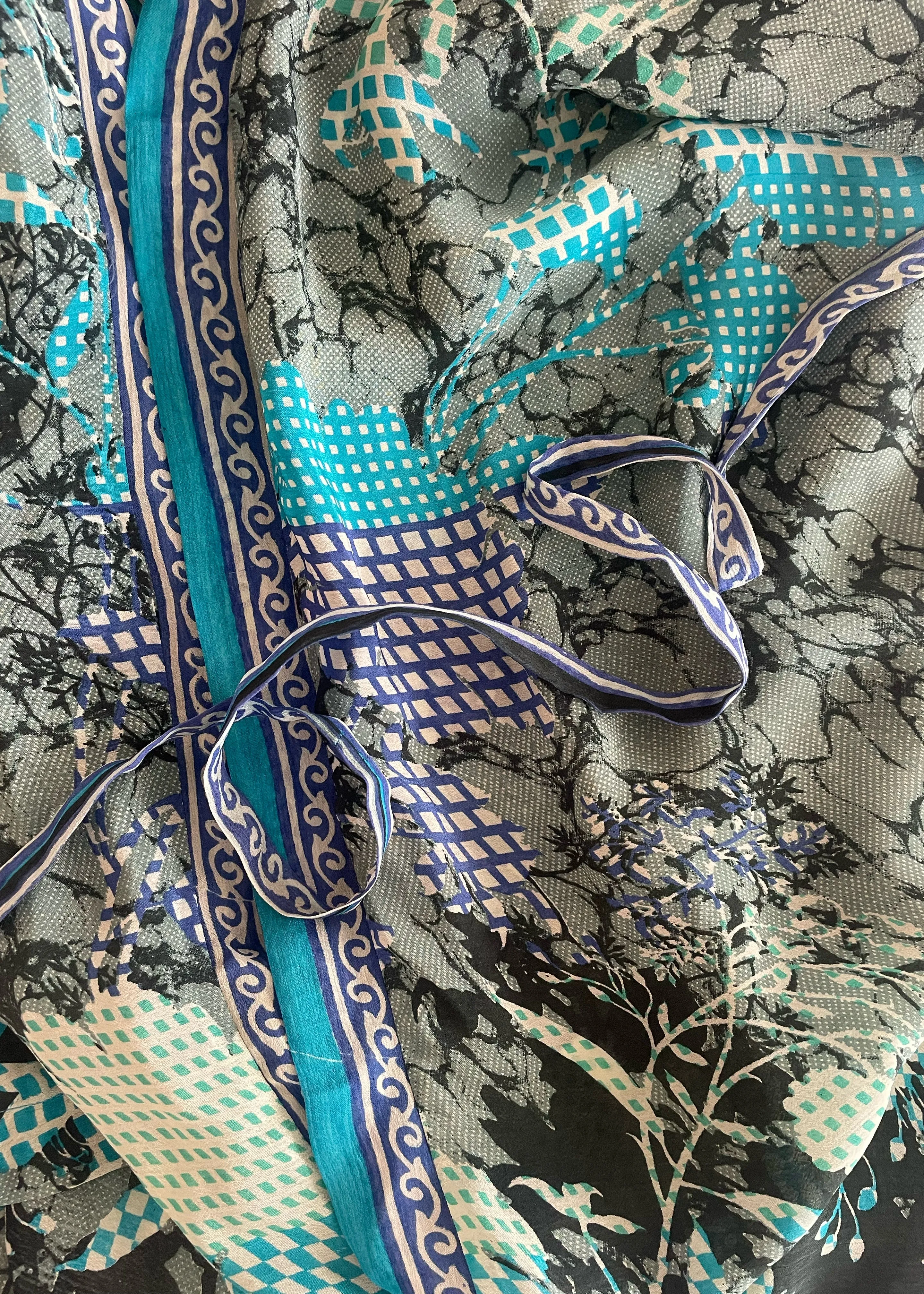 Pilea Silk Wrap Kimono Top ~ Spectra