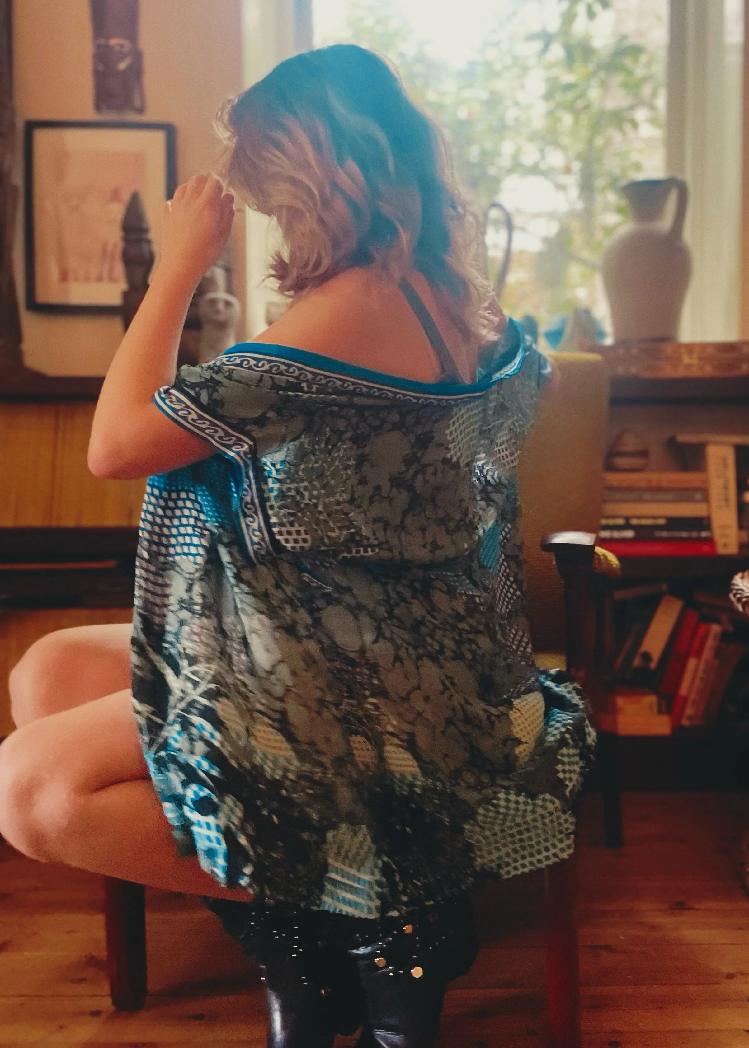 Pilea Silk Wrap Kimono Top ~ Spectra