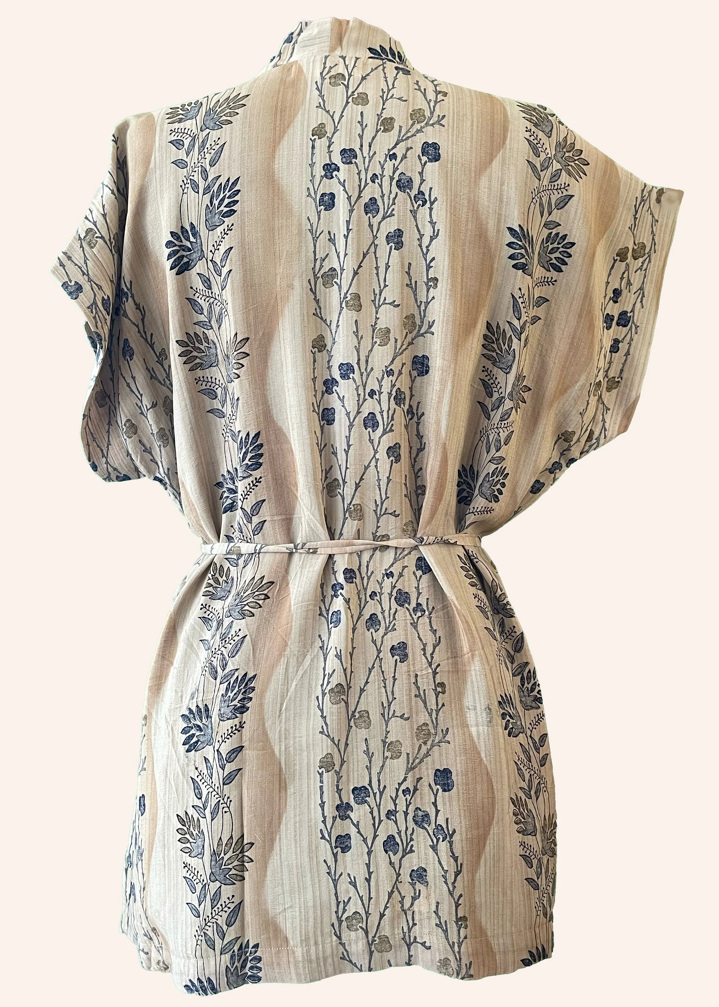 Pilea Silk Wrap Kimono Top ~ Travertine