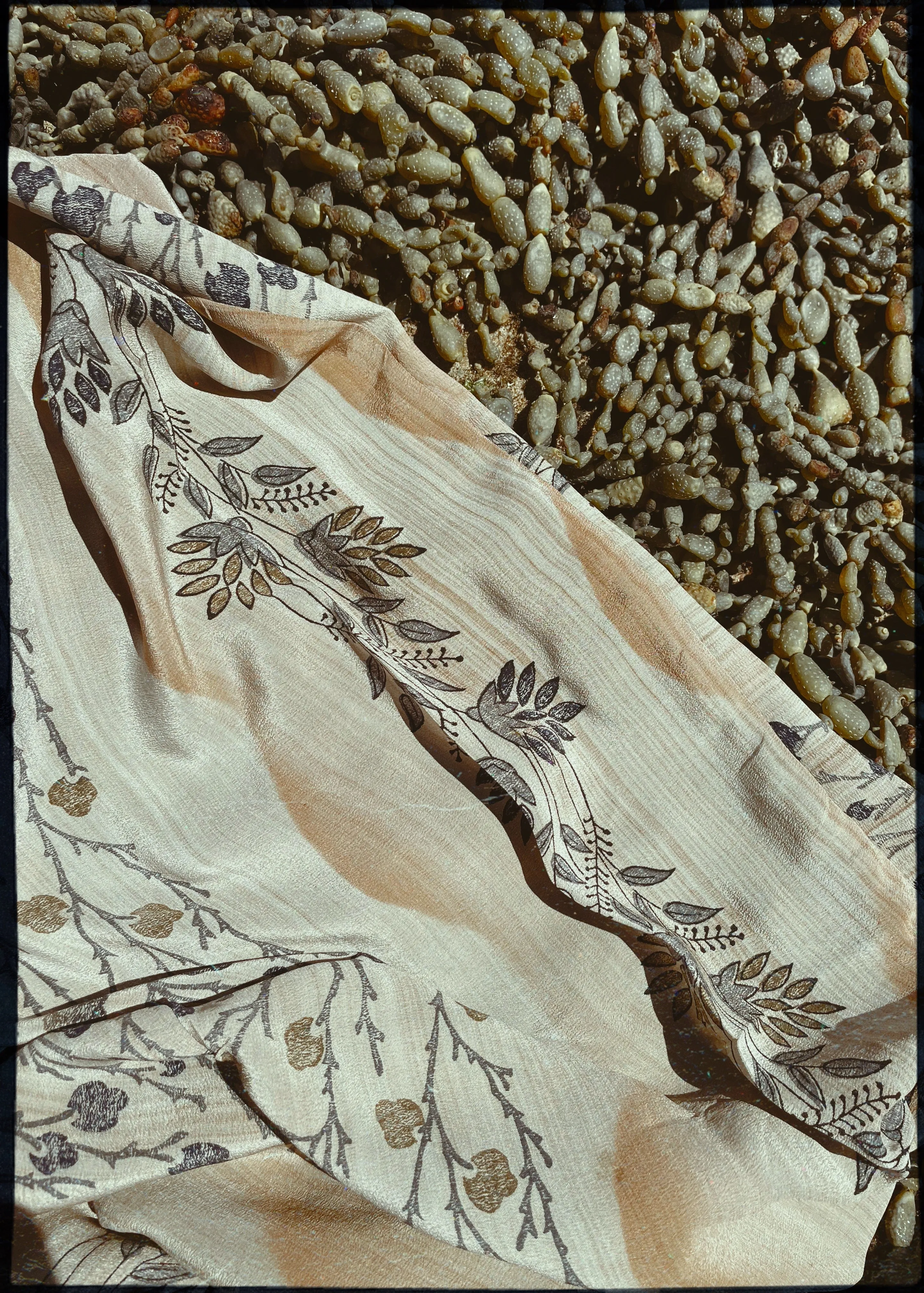 Pilea Silk Wrap Kimono Top ~ Travertine