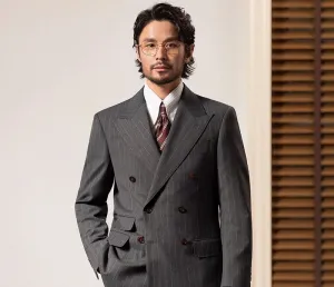 Pinstripe Double-Breasted Suit