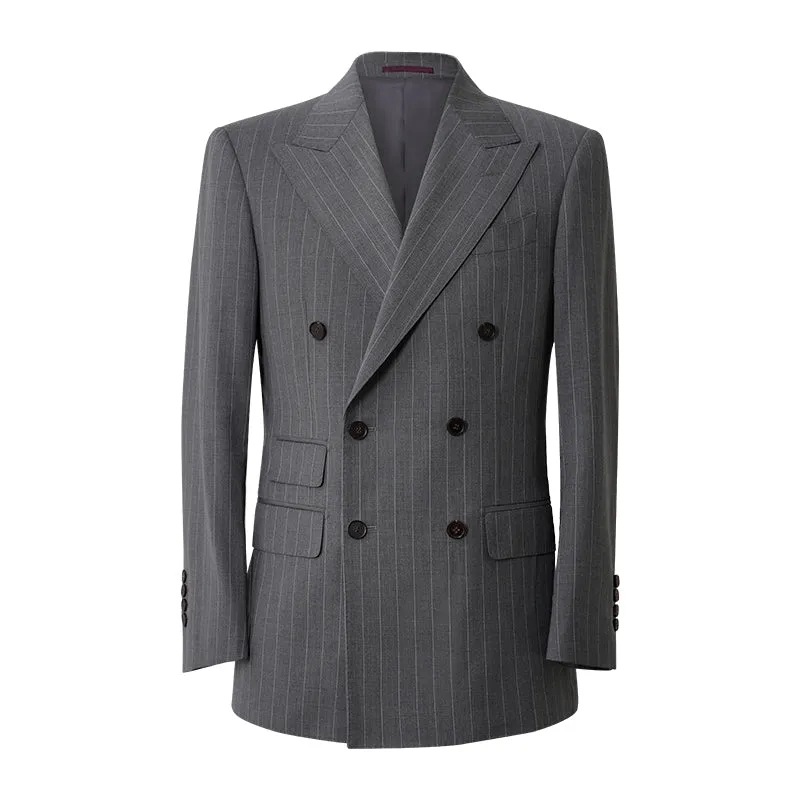 Pinstripe Double-Breasted Suit