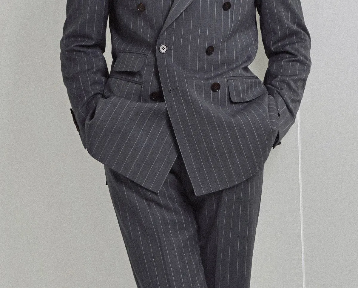 Pinstripe Double-Breasted Suit