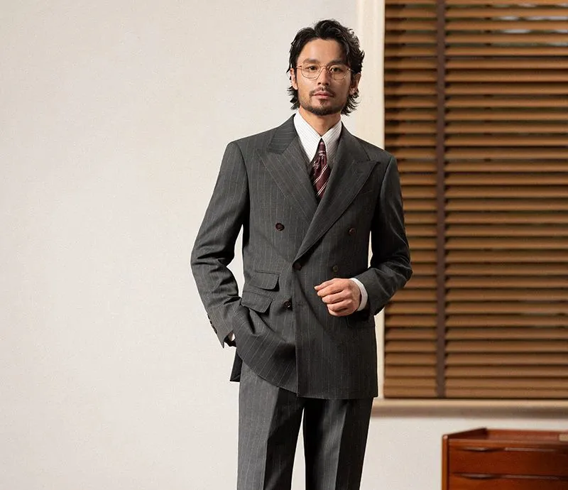 Pinstripe Double-Breasted Suit