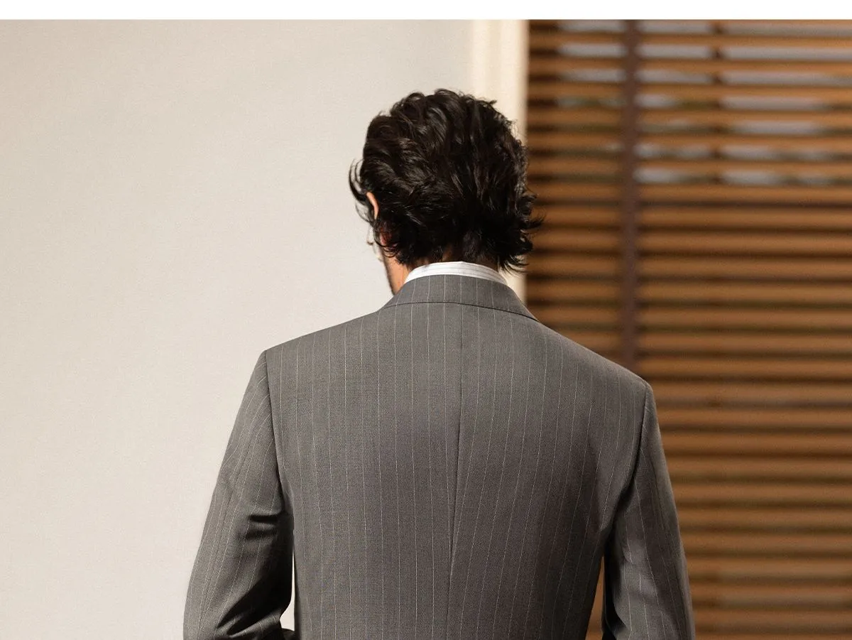 Pinstripe Double-Breasted Suit
