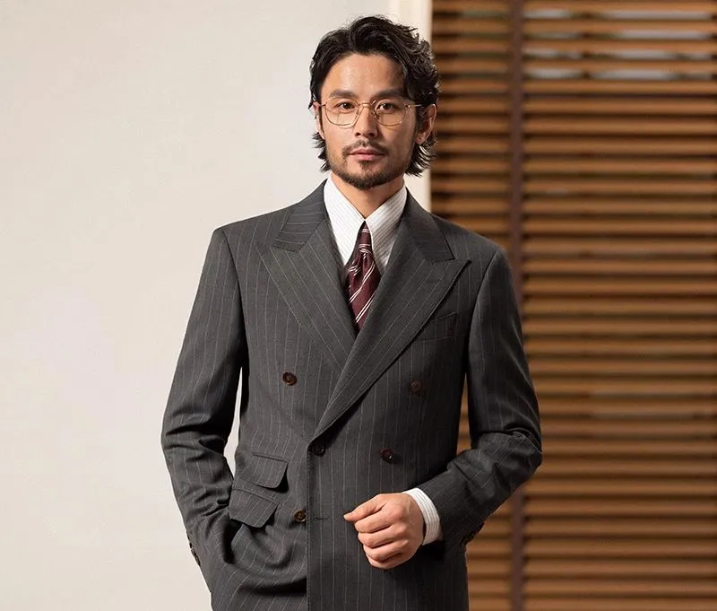 Pinstripe Double-Breasted Suit