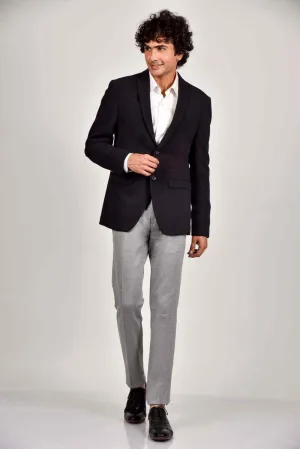 Plus Size of Black Knitted Formal Blazer