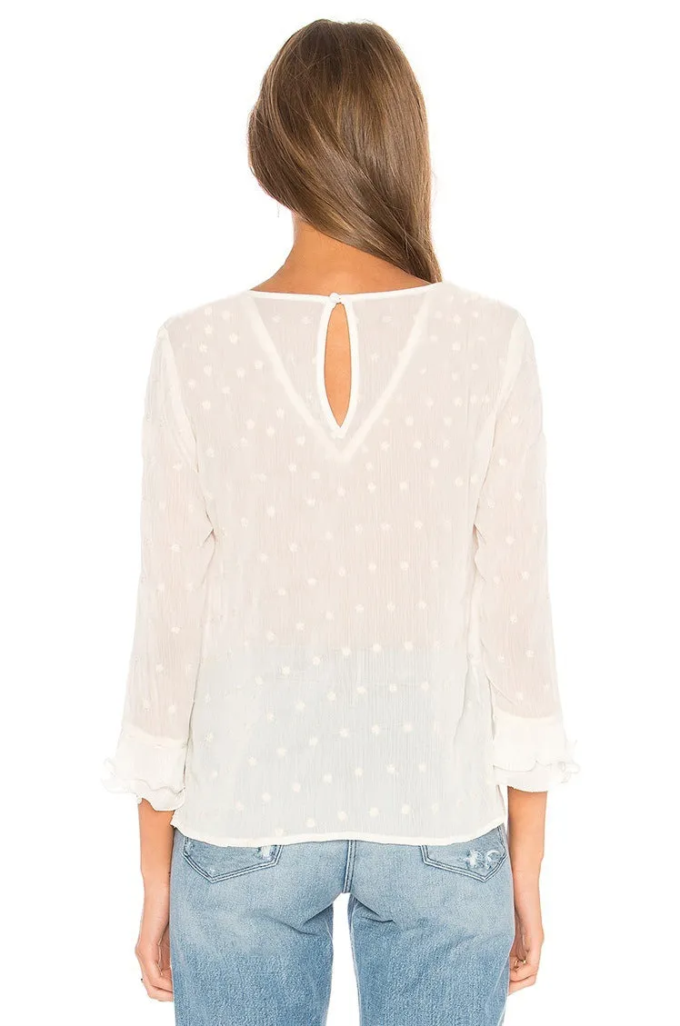 Polka Dot Lace Blouse – Elegant & Chic