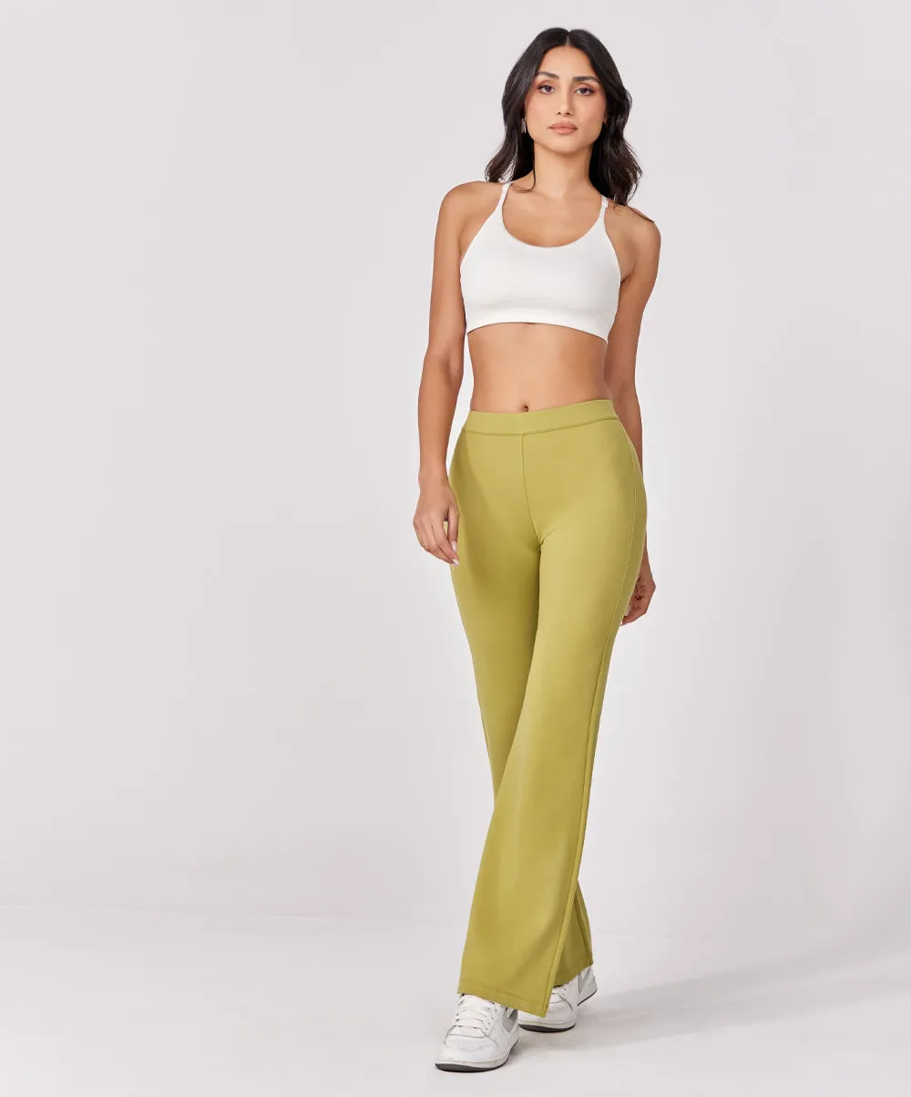 Ponte Flared Light Green Pant