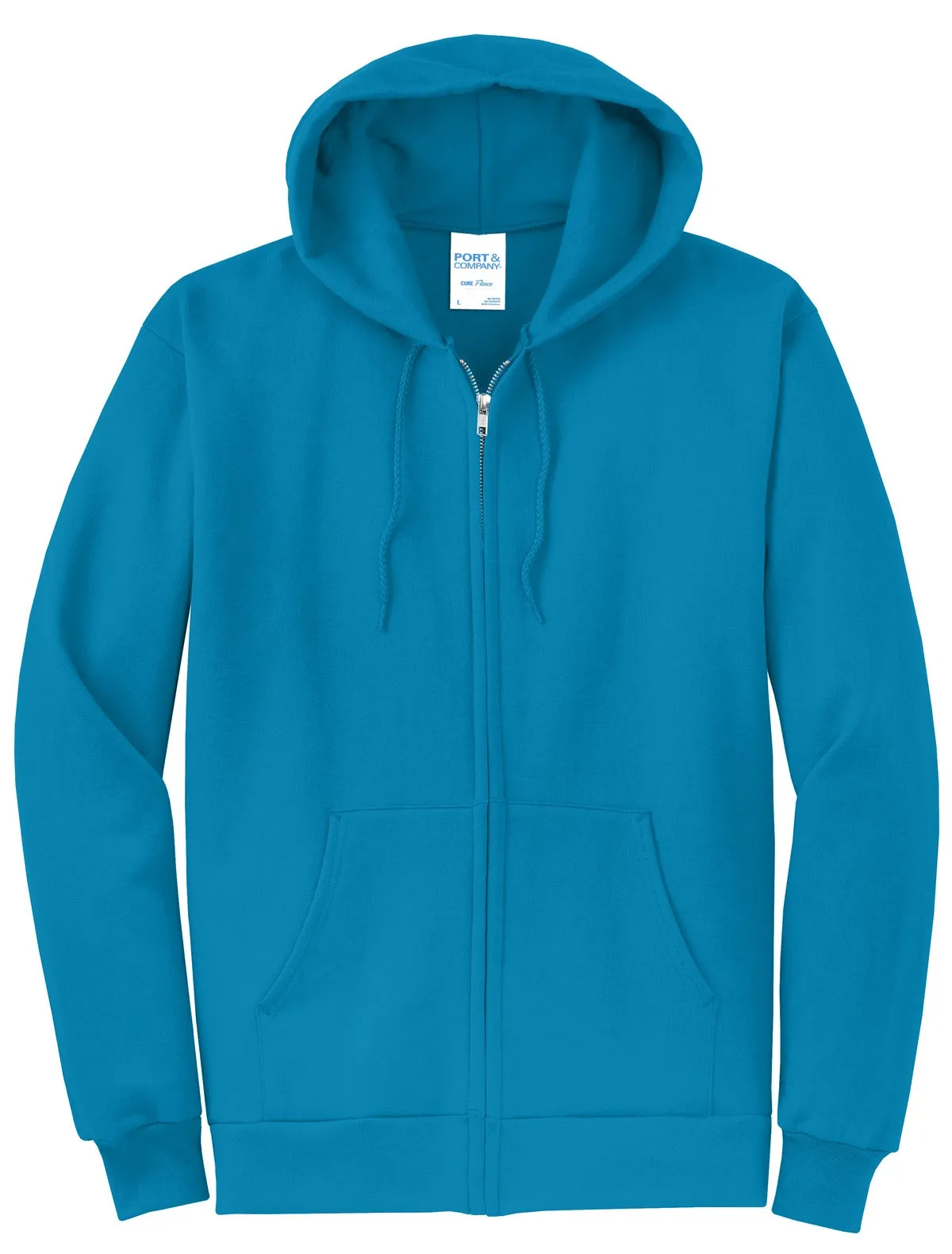 Port & Company Core Fleece Full-Zip Hooded Sweatshirt. PC78ZH Neon Blue