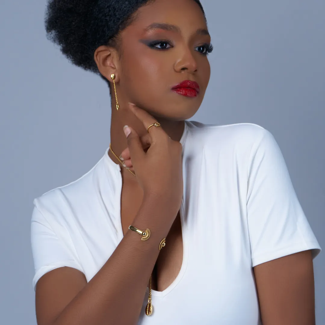 [Pre-Order] Buna Drop Stud Earring - 14K Gold Plated | 2-IN-1 Jewelry
