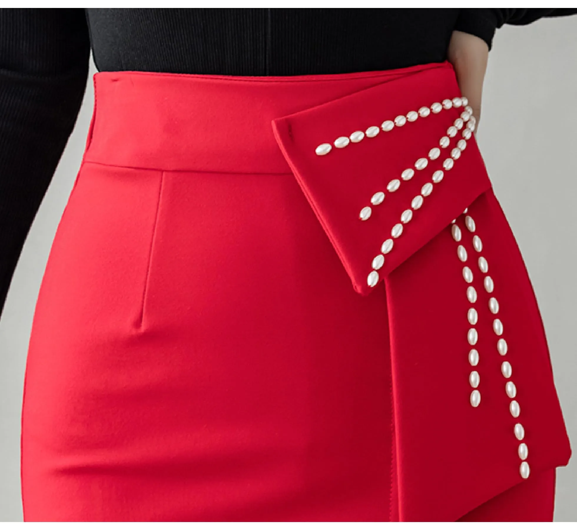 Professional Bodycon Midi Pencil Skirt for Women - High Waisted, Wrap Front - Perfect for Work