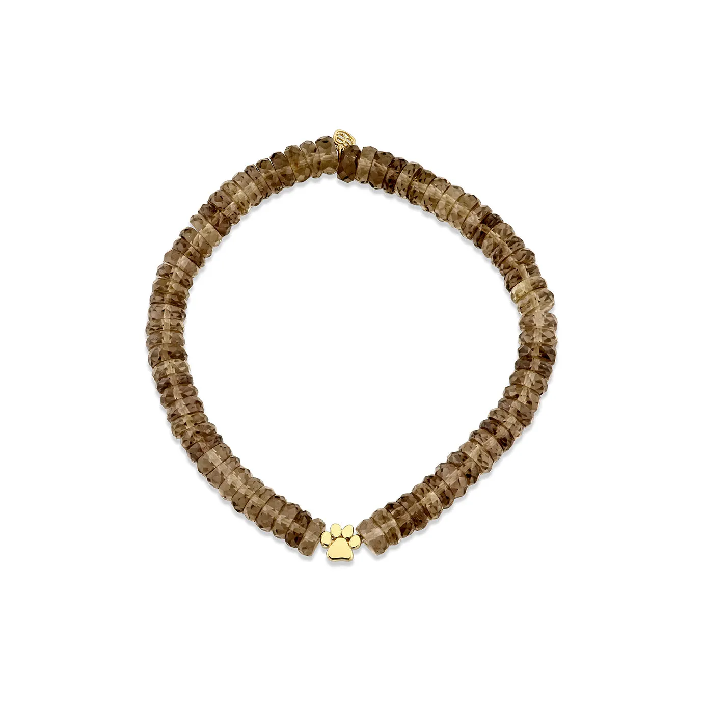 Pure Gold Tiny Paw on Smoky Topaz