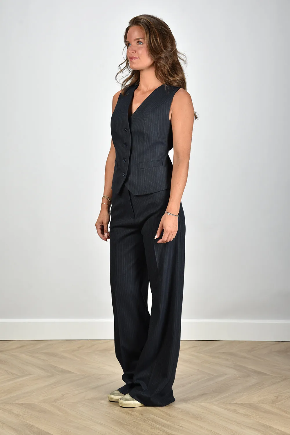 RAE gilet Joseph pinstripe navy