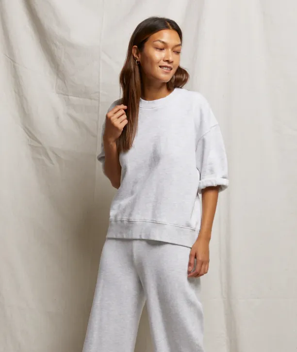 Rebecca Short Sleeve Sweatshirt in Ash | Perfect White Tee