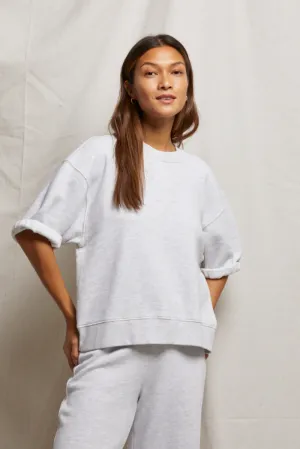 Rebecca Short Sleeve Sweatshirt in Ash | Perfect White Tee