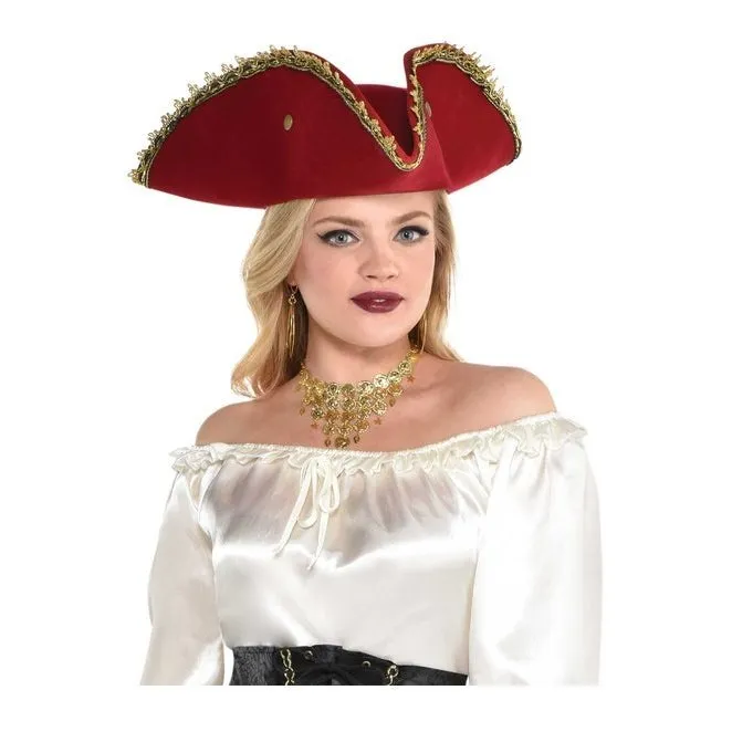 Red Buccaneer Pirate Hat