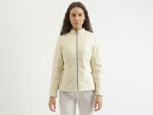 Regular Fit Mock Neck Solid Jacket