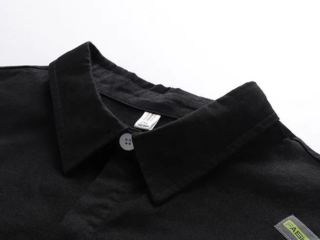 Relaxed Fit Cotton Long Sleeve Shirt with Stylish Letter Print
