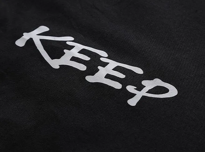 Relaxed Fit Cotton Long Sleeve Shirt with Stylish Letter Print