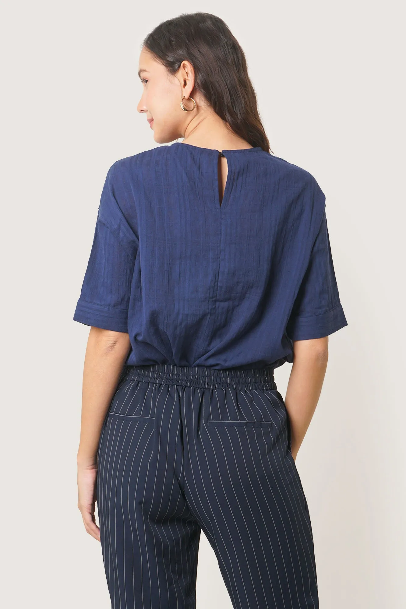 Relaxed Fit Garter Hem Shirt