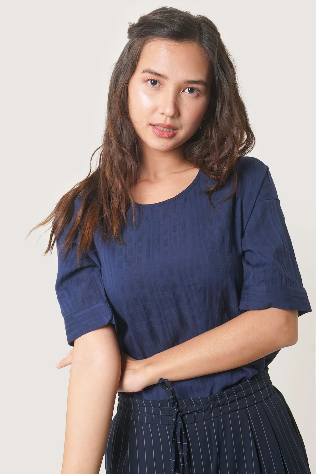 Relaxed Fit Garter Hem Shirt
