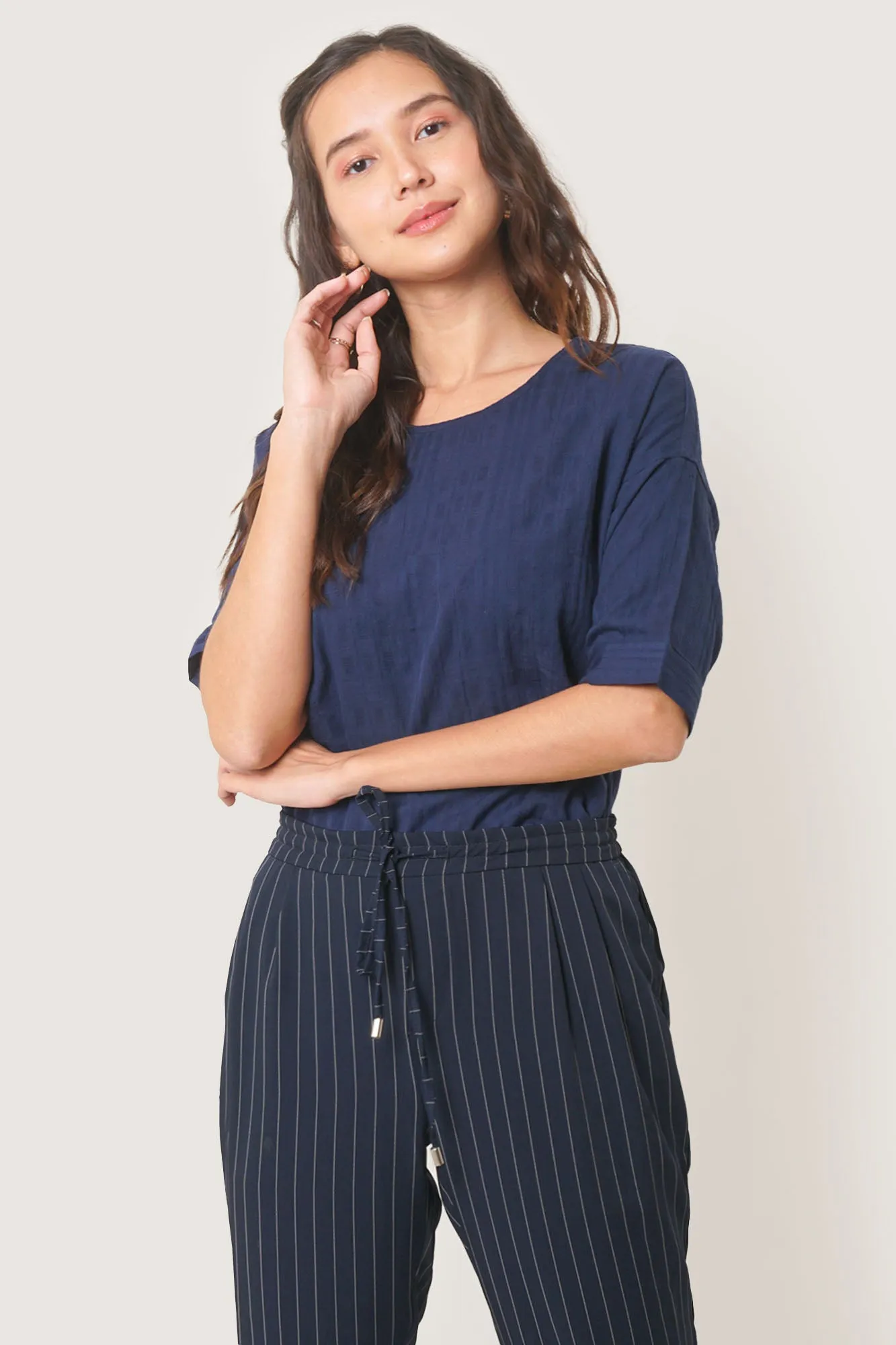 Relaxed Fit Garter Hem Shirt