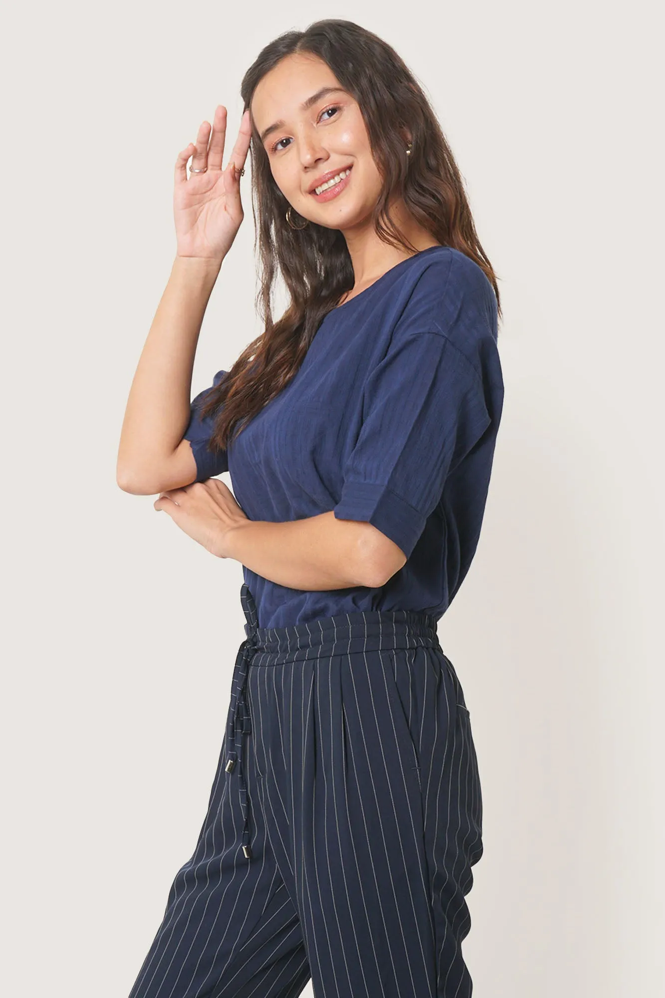 Relaxed Fit Garter Hem Shirt