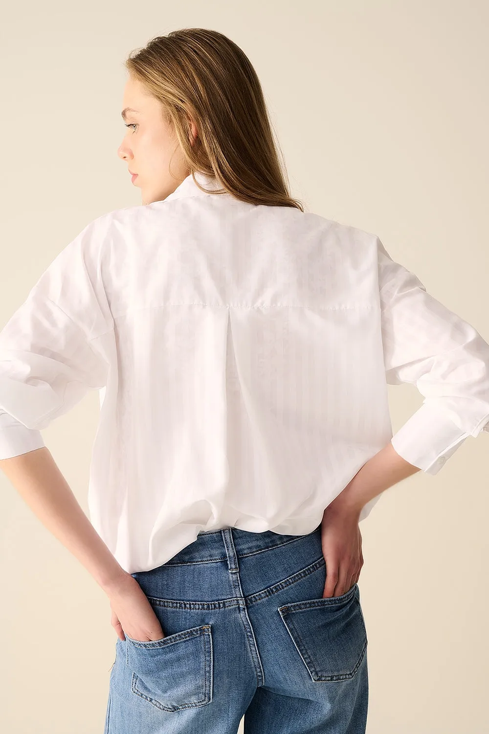 Relaxed White striped blouse