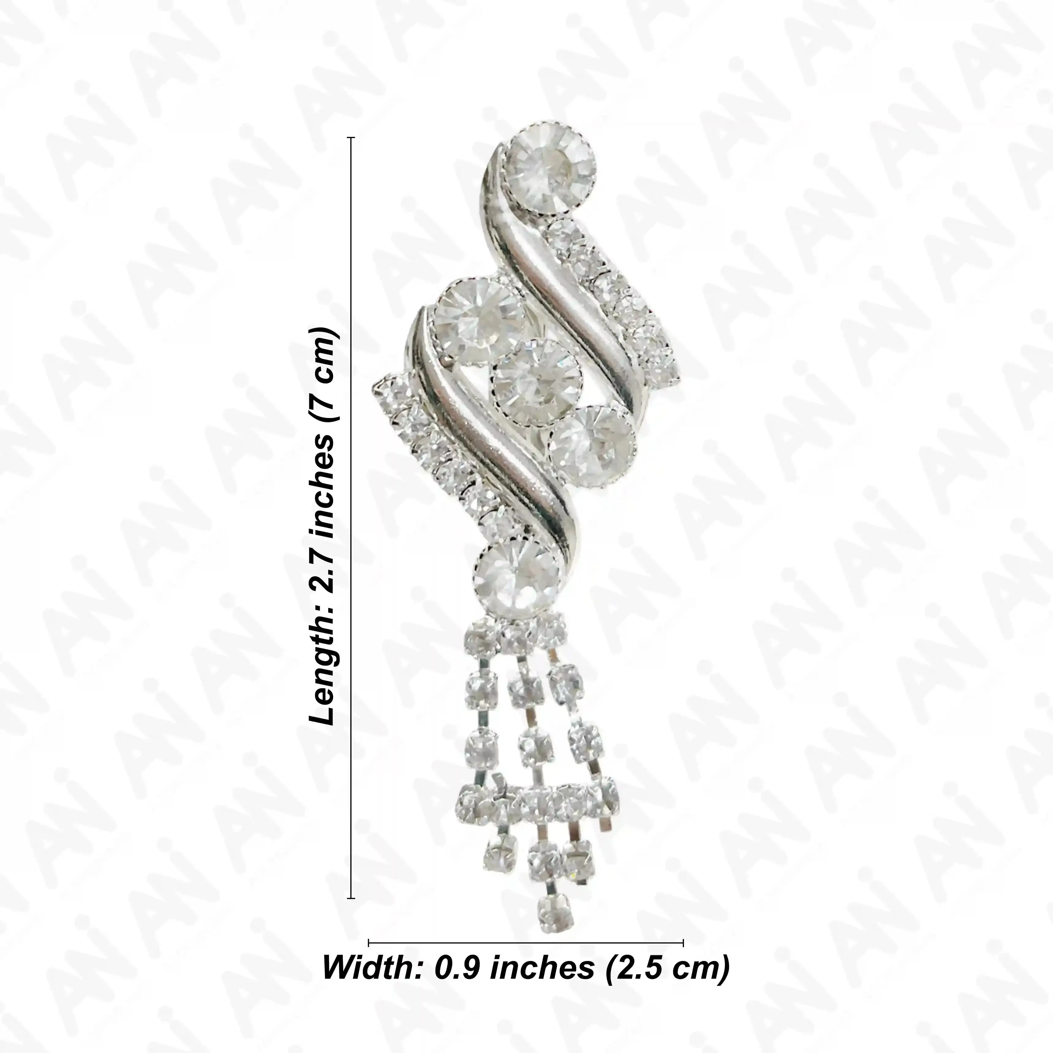 Rhinestone Swirl Brooch for Bridal & Fashion