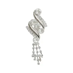 Rhinestone Swirl Brooch for Bridal & Fashion