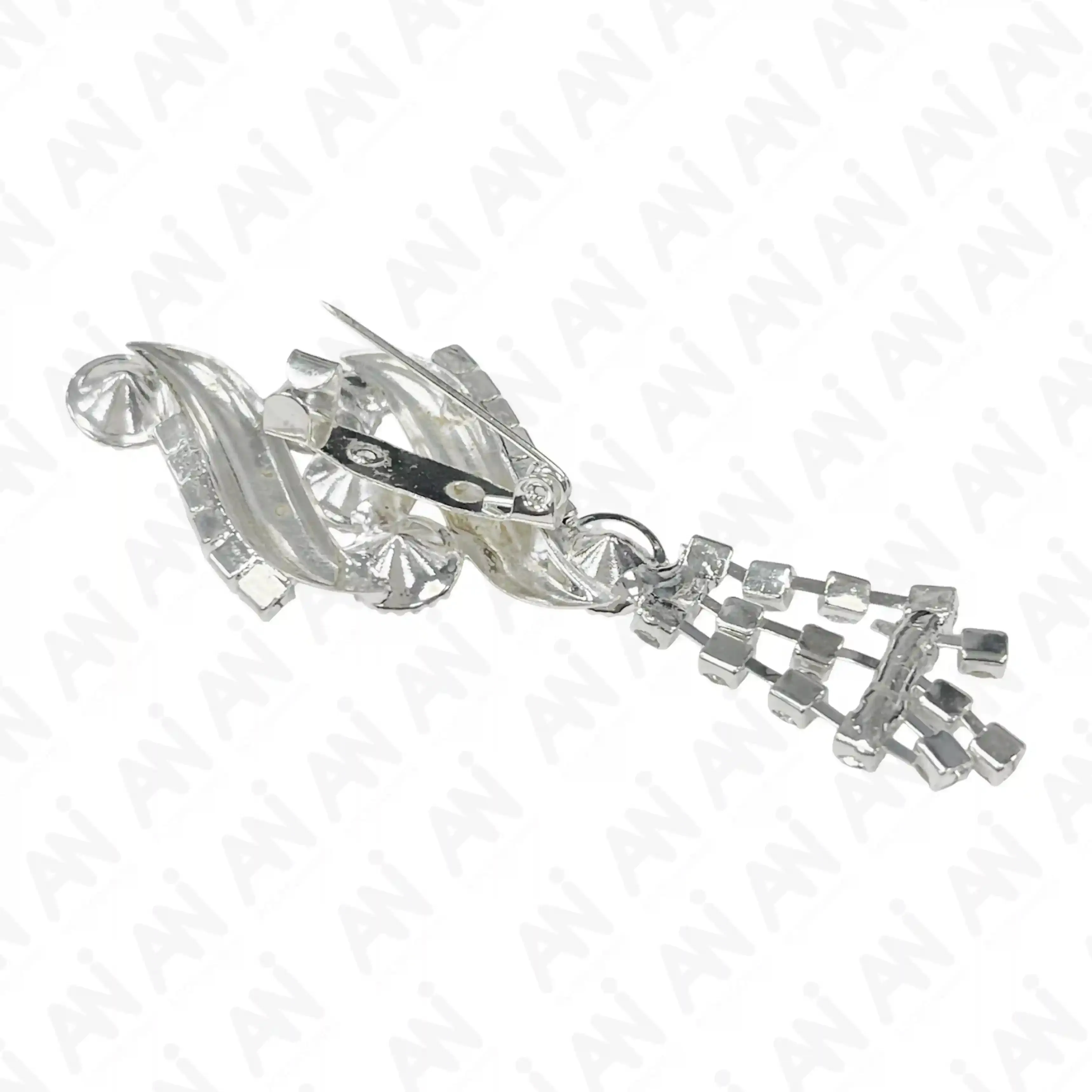 Rhinestone Swirl Brooch for Bridal & Fashion