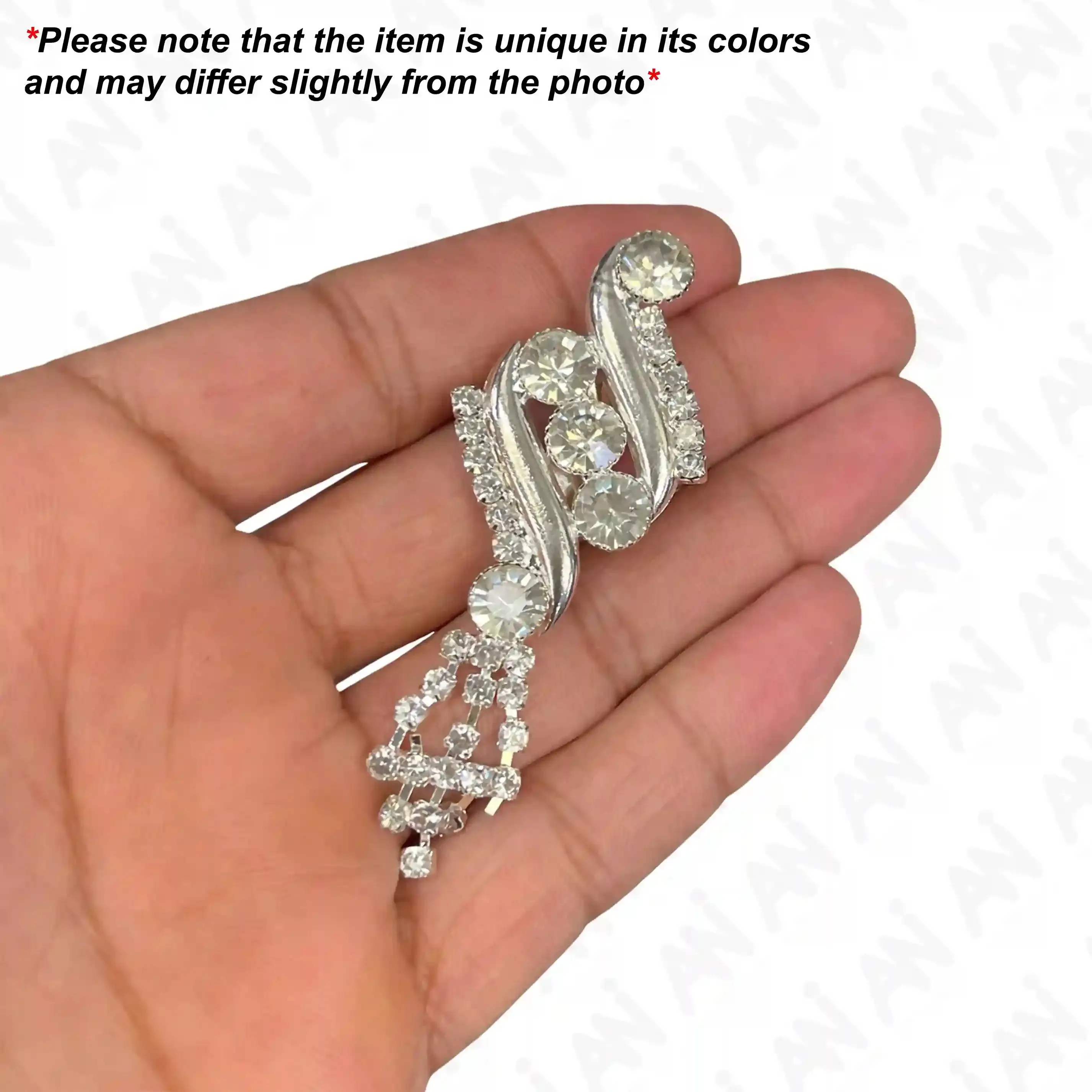 Rhinestone Swirl Brooch for Bridal & Fashion