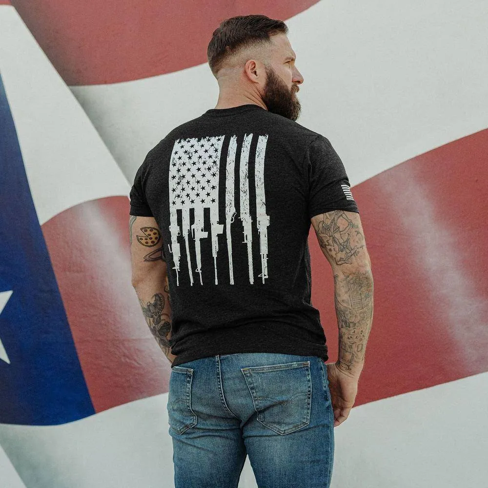 Rifle Flag Pocket T-Shirt - Black Heather