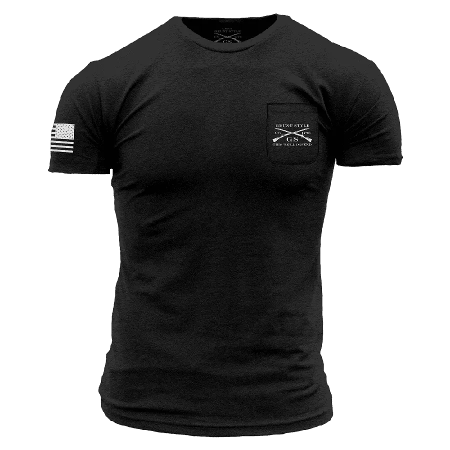 Rifle Flag Pocket T-Shirt - Black Heather
