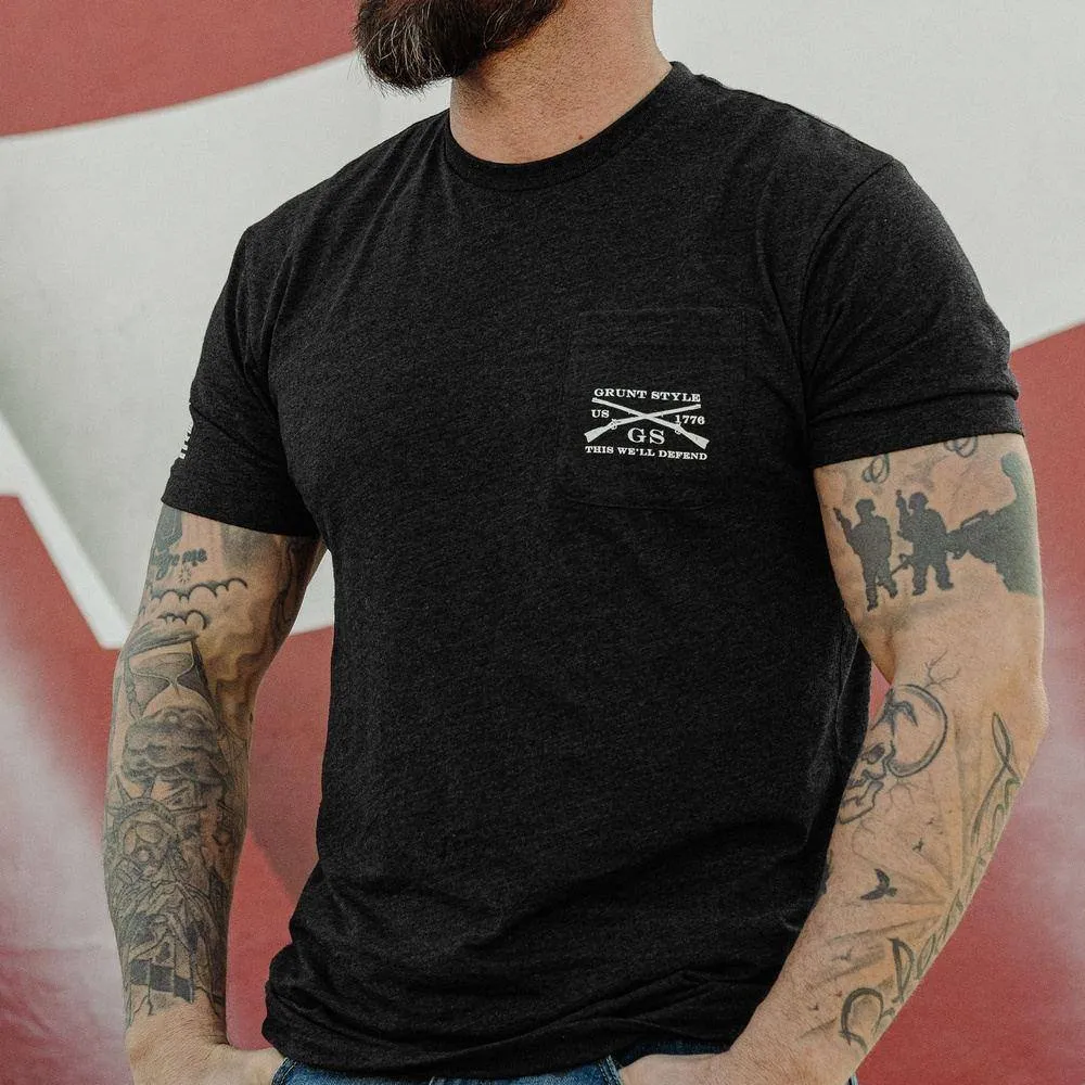 Rifle Flag Pocket T-Shirt - Black Heather