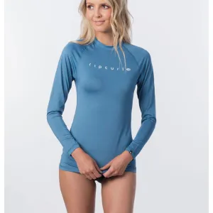 RIP CURL WMNS SUNNY RAYS RELAXED L/SL UV RASH TEE UV50  DENIM BLUE