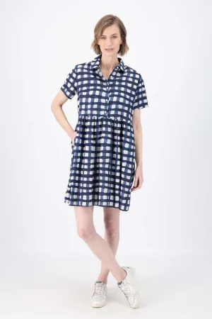 Rosa Villa Dress Navy in Cotton
